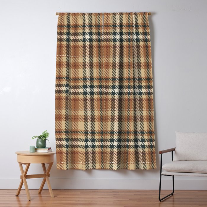 Cozy Autumn Plaid Window Curtain Gallery Image 5