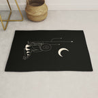Talking to the Moon - Black and White Rug Gallery Image 1