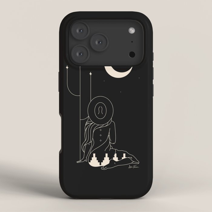 Talking to the Moon - Black and White iPhone Case Gallery Image 3