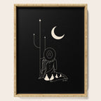 Talking to the Moon - Black and White Serving Tray Gallery Image 1