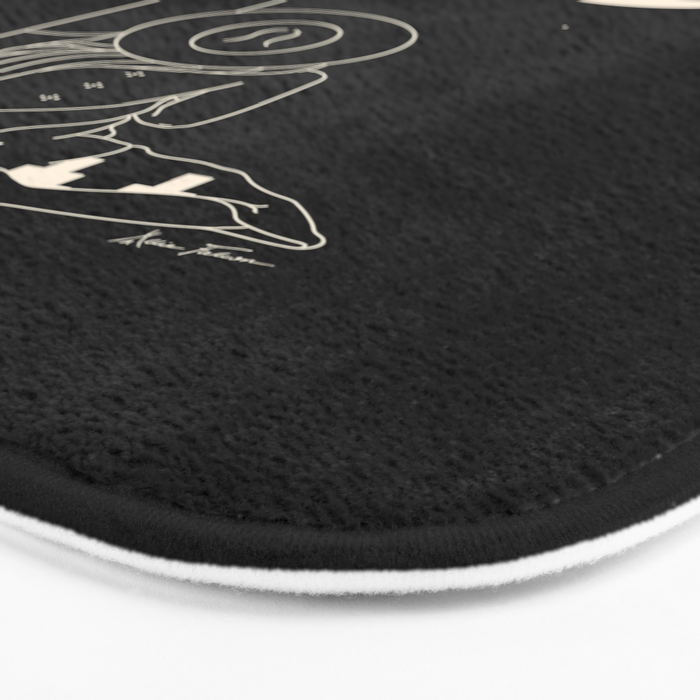 Talking to the Moon - Black and White Bath Mat Gallery Image 3