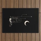 Talking to the Moon - Black and White Outdoor Rug Gallery Image 1