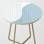 Two Tone Line Curvature XV Sky Blue Modern Arch Abstract Side Table Gallery Image 2