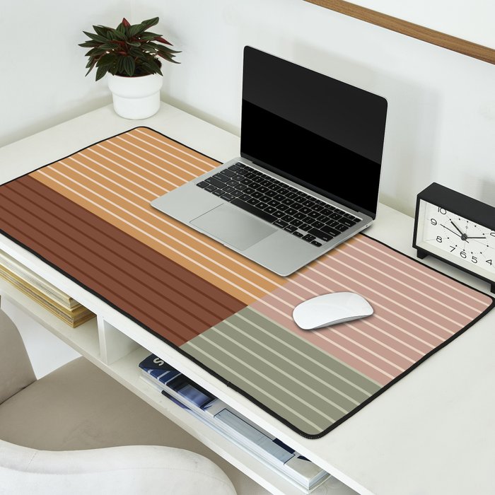 Color Block Line Abstract LII Boho Western Desk Mat Gallery Image 2