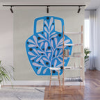 Mediterramean blue vase and leaves Wall Mural Gallery Image 1