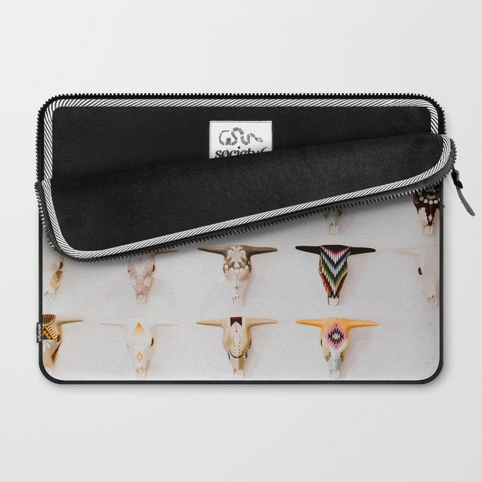 Bull Skulls - Mexican Folk Art Laptop Sleeve Gallery Image 2
