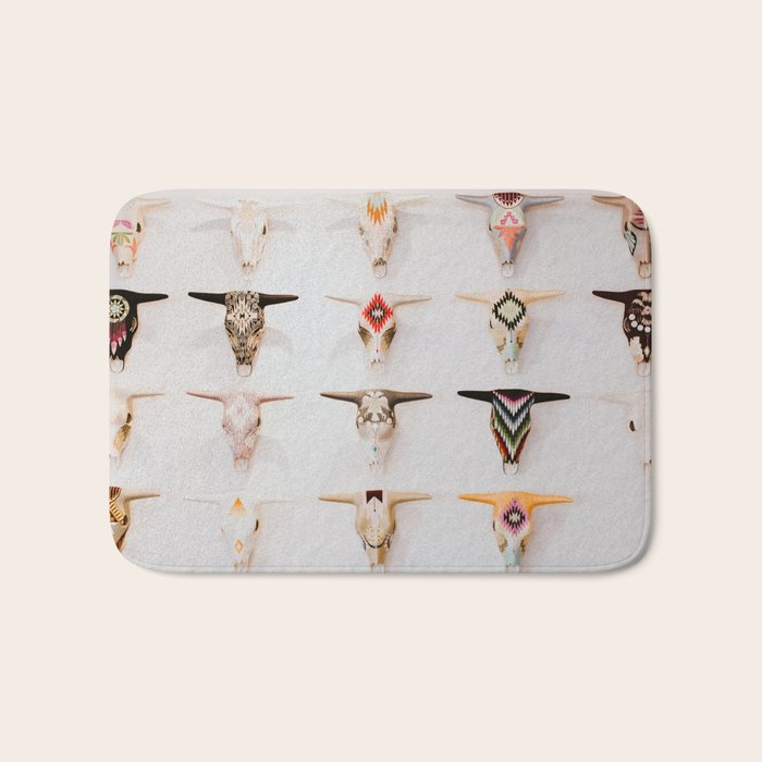 Bull Skulls - Mexican Folk Art Bath Mat Gallery Image 1