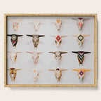 Bull Skulls - Mexican Folk Art Serving Tray Gallery Image 1