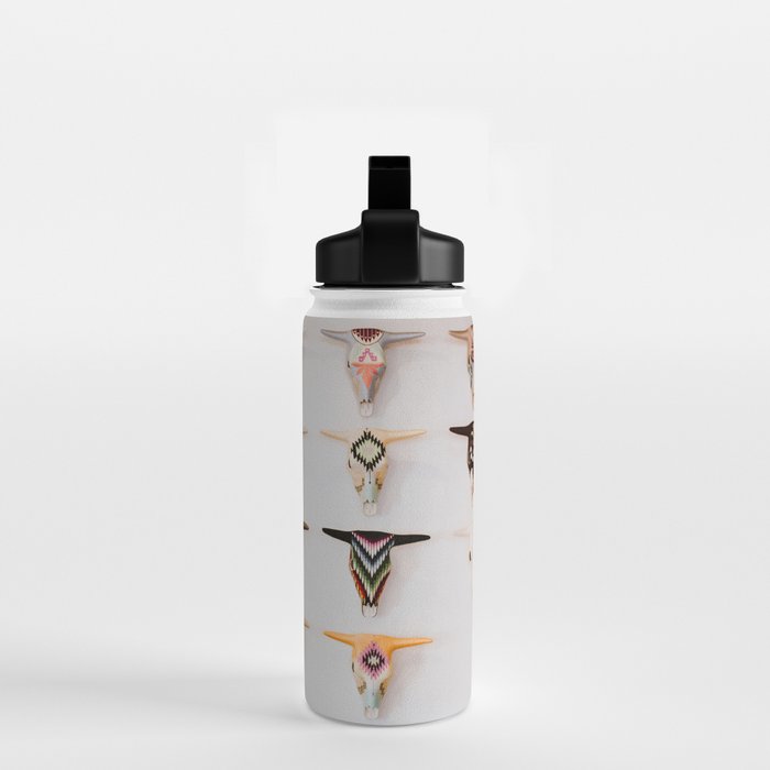 Bull Skulls - Mexican Folk Art Water Bottle Gallery Image 2