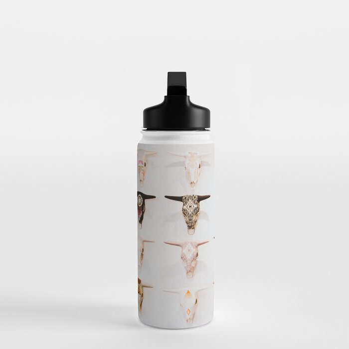 Bull Skulls - Mexican Folk Art Water Bottle Gallery Image 3