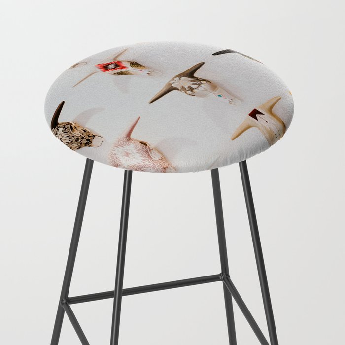 Bull Skulls - Mexican Folk Art Stool Gallery Image 2