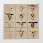 Bull Skulls - Mexican Folk Art Wood Wall Art Gallery Image 1