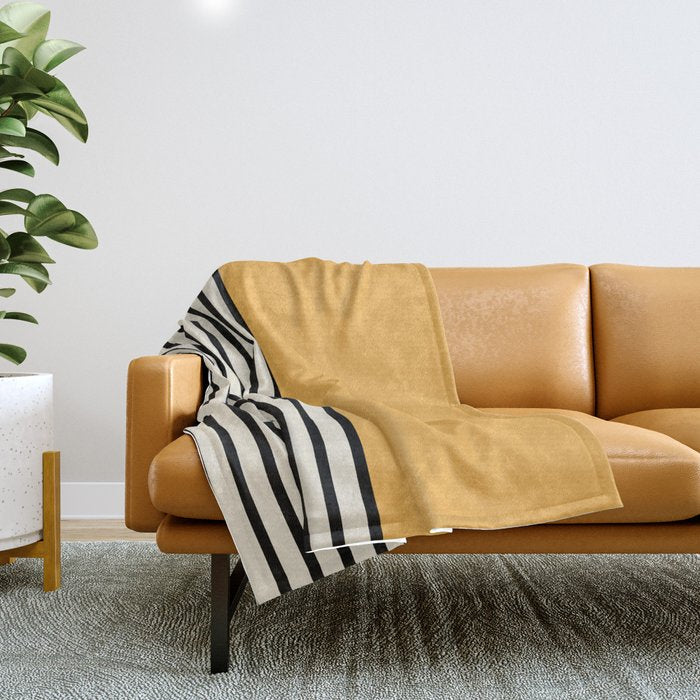 Sunrise / Sunset VI - Yellow & Black Throw Blanket Gallery Image 1