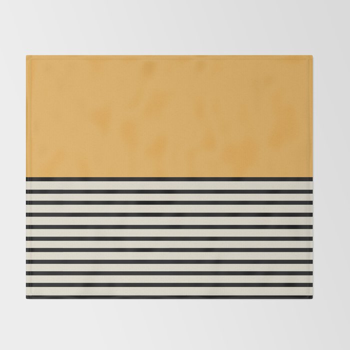 Sunrise / Sunset VI - Yellow & Black Throw Blanket Gallery Image 2