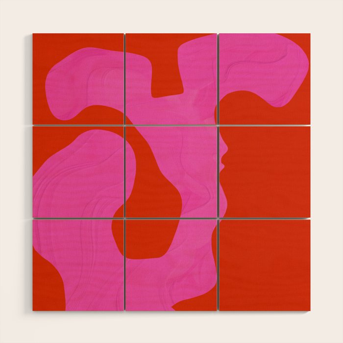 abstract red - imagine 1 Wood Wall Art Gallery Image 1
