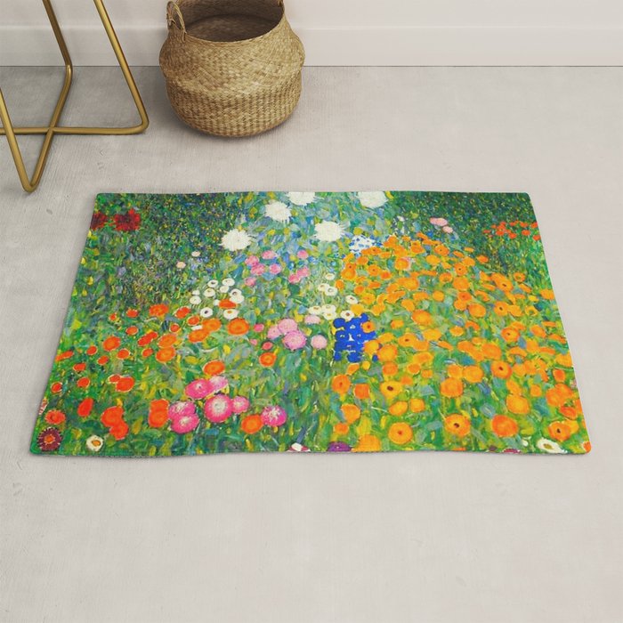Gustav Klimt Flower Garden Rug Gallery Image 1