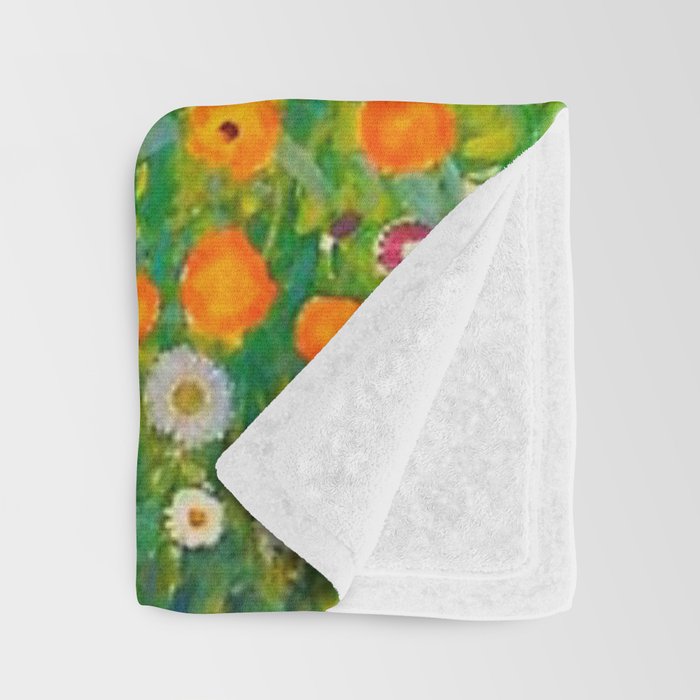 Gustav Klimt Flower Garden Throw Blanket Gallery Image 3