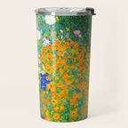 Gustav Klimt Flower Garden Travel Mug Gallery Image 2