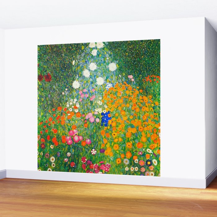 Gustav Klimt Flower Garden Wall Mural Gallery Image 2