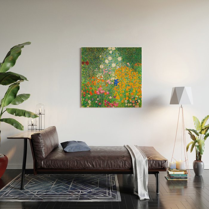 Gustav Klimt Flower Garden Wood Wall Art Gallery Image 2