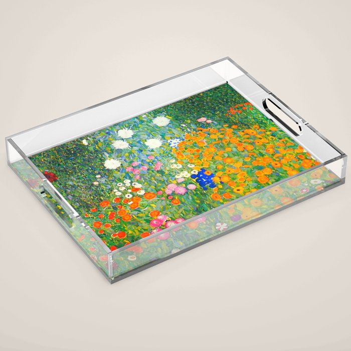 Gustav Klimt Flower Garden Acrylic Tray Gallery Image 1