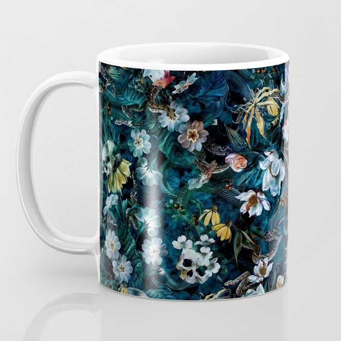 Skull Snake and Flowers Coffee Mug Gallery Image 3