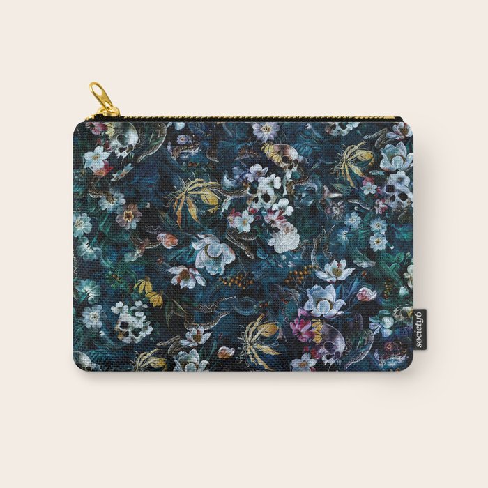 Skull Snake and Flowers Carry All Pouch Gallery Image 1