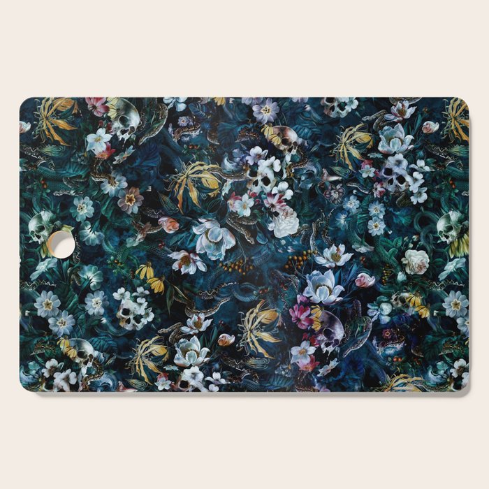 Skull Snake and Flowers Cutting Board Gallery Image 1