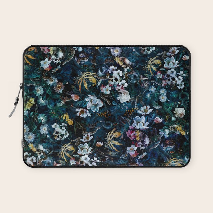 Skull Snake and Flowers Laptop Sleeve Gallery Image 1