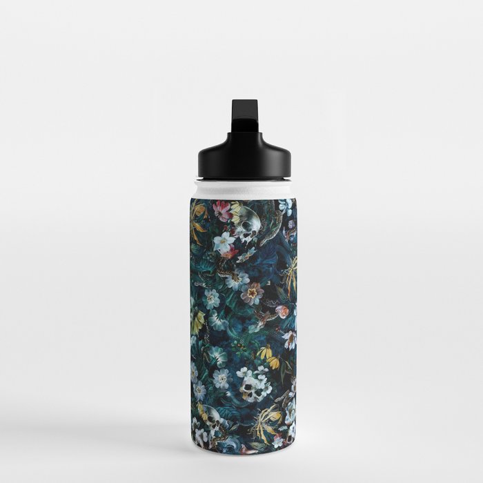 Skull Snake and Flowers Water Bottle Gallery Image 3