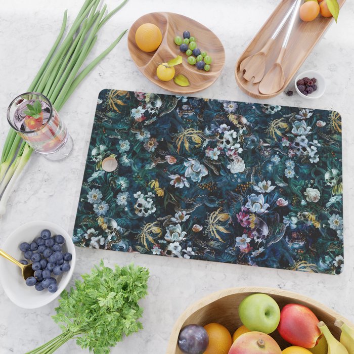 Skull Snake and Flowers Cutting Board Gallery Image 2