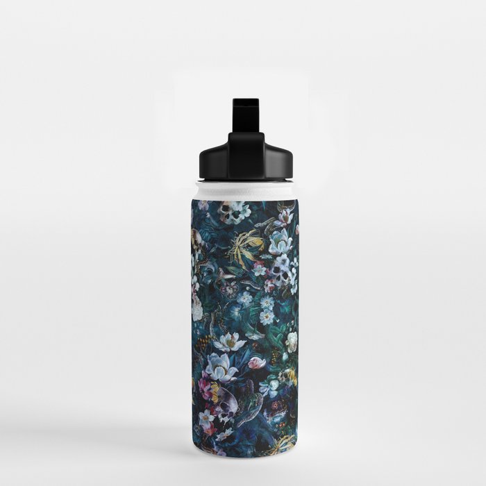 Skull Snake and Flowers Water Bottle Gallery Image 2