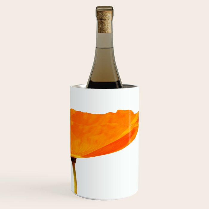 One And Only - Orange Poppy White Background #decor #society6 #buyart Wine Chiller Gallery Image 3