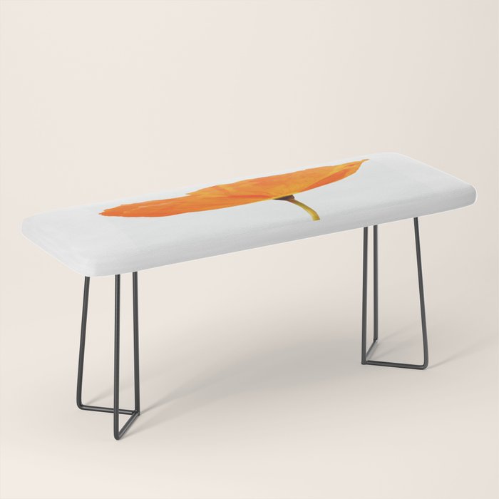 One And Only - Orange Poppy White Background #decor #society6 #buyart Bench Gallery Image 1