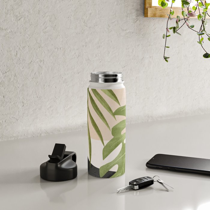 Abstract Art Tropical Leaves 21 Water Bottle Gallery Image 4