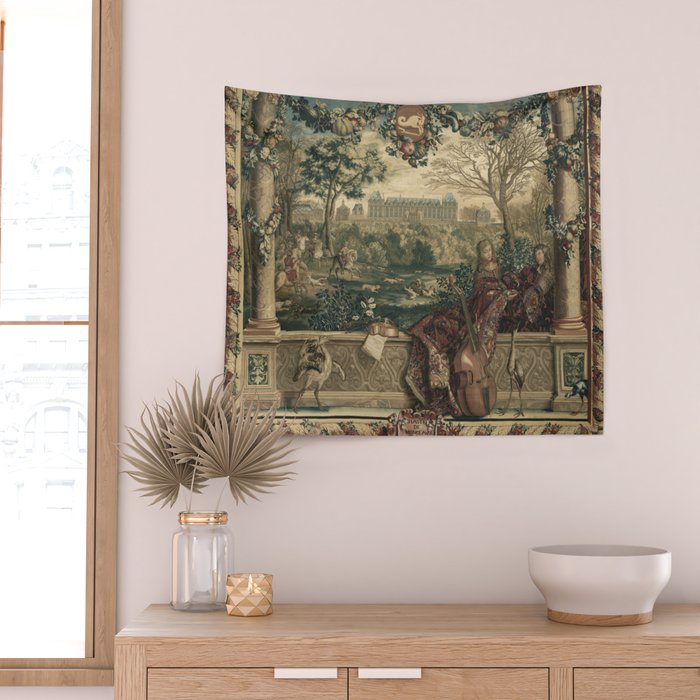 Antique 17th Century Chateau of Monceaux French Tapestry Wall Tapestry Gallery Image 2