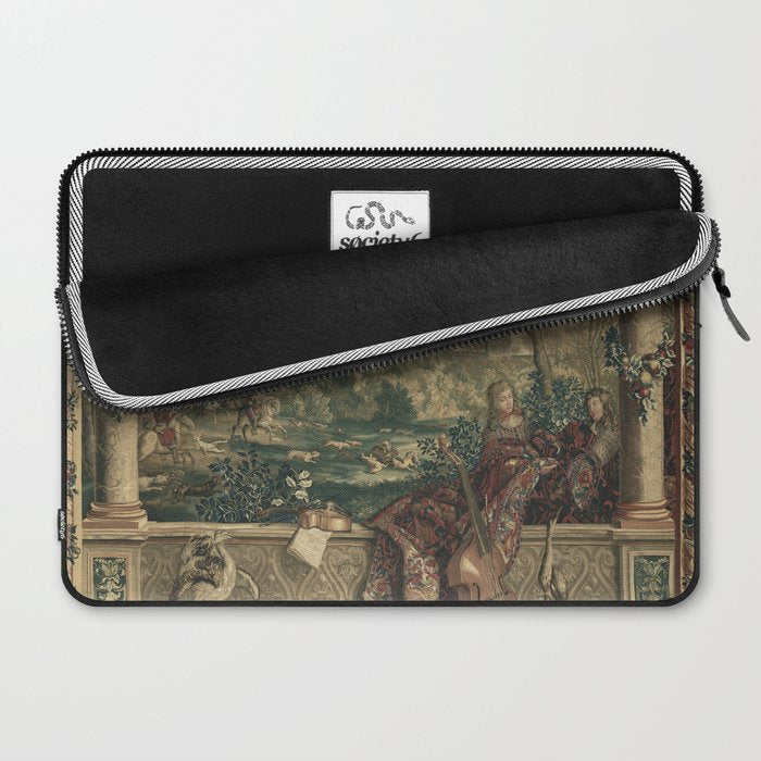 Antique 17th Century Chateau of Monceaux French Tapestry Laptop Sleeve Gallery Image 2