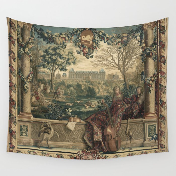Antique 17th Century Chateau of Monceaux French Tapestry Wall Tapestry Gallery Image 4