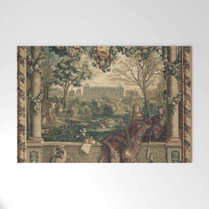 Antique 17th Century Chateau of Monceaux French Tapestry Welcome Mat Gallery Image 1