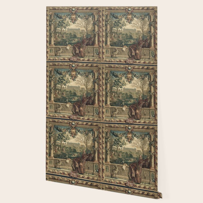 Antique 17th Century Chateau of Monceaux French Tapestry Wallpaper Gallery Image 2