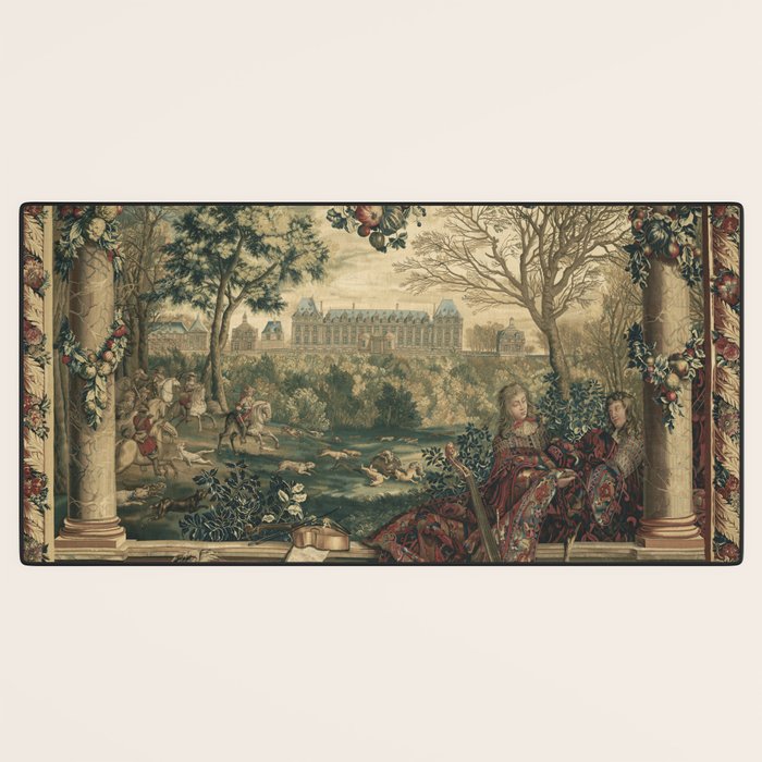 Antique 17th Century Chateau of Monceaux French Tapestry Desk Mat Gallery Image 3