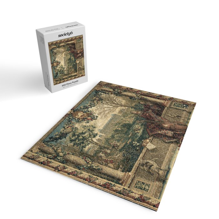 Antique 17th Century Chateau of Monceaux French Tapestry Jigsaw Puzzle Gallery Image 2