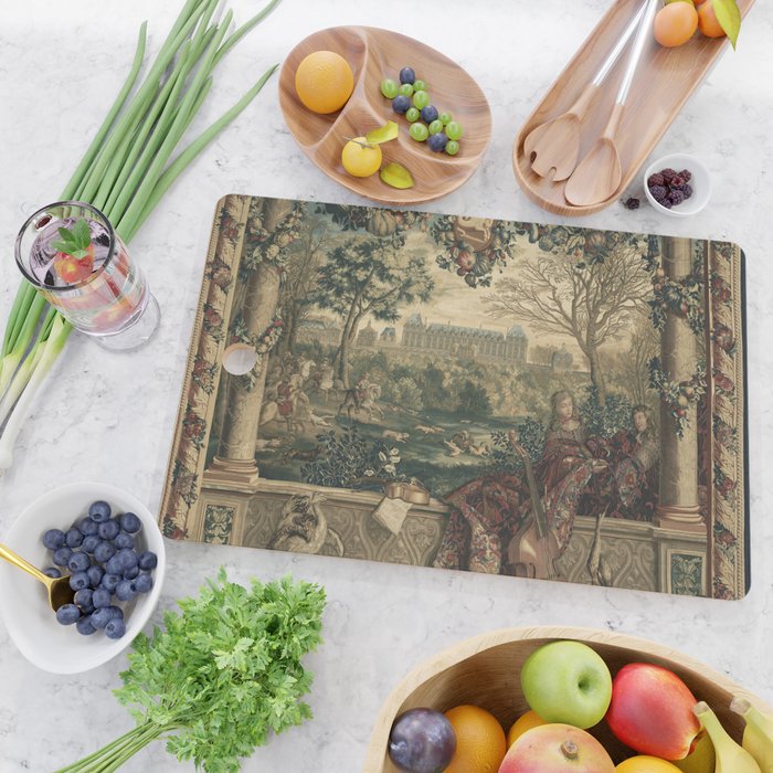 Antique 17th Century Chateau of Monceaux French Tapestry Cutting Board Gallery Image 2
