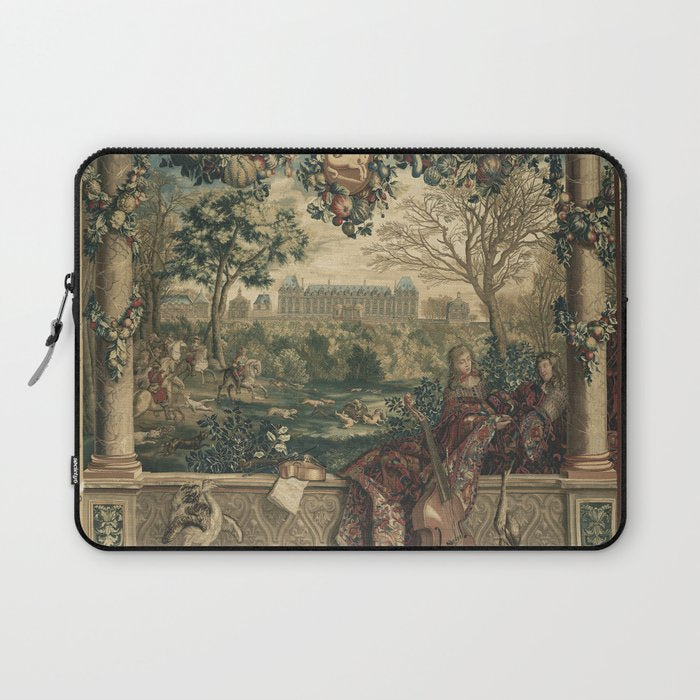 Antique 17th Century Chateau of Monceaux French Tapestry Laptop Sleeve Gallery Image 1