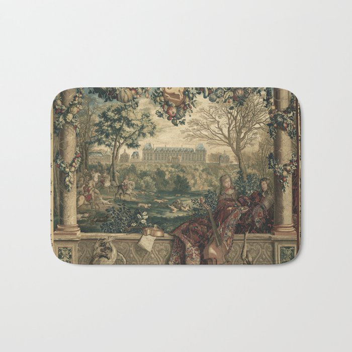 Antique 17th Century Chateau of Monceaux French Tapestry Bath Mat Gallery Image 1
