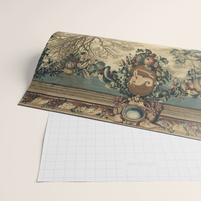 Antique 17th Century Chateau of Monceaux French Tapestry Wrapping Paper Gallery Image 2