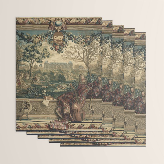 Antique 17th Century Chateau of Monceaux French Tapestry Wrapping Paper Gallery Image 3