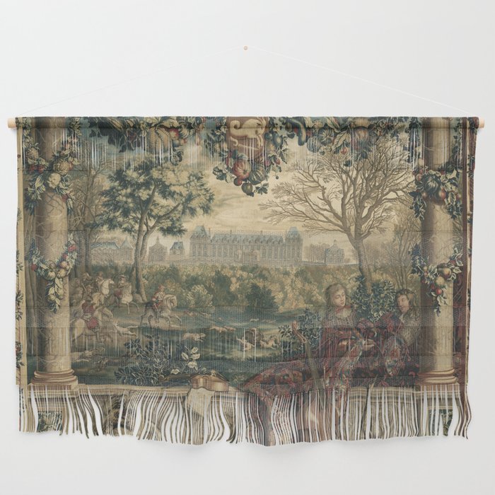 Antique 17th Century Chateau of Monceaux French Tapestry Wall Hanging Gallery Image 1