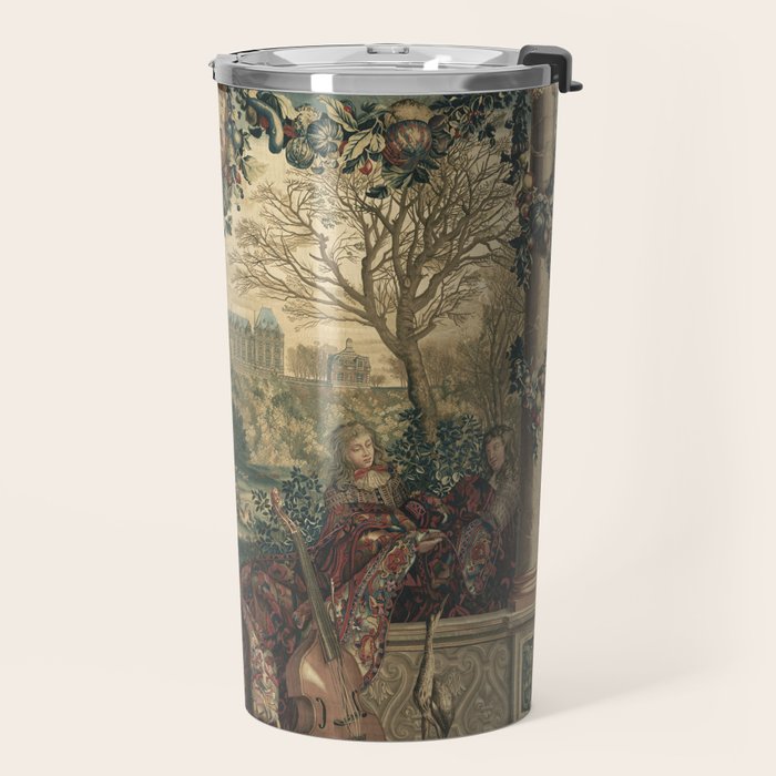 Antique 17th Century Chateau of Monceaux French Tapestry Travel Mug Gallery Image 2