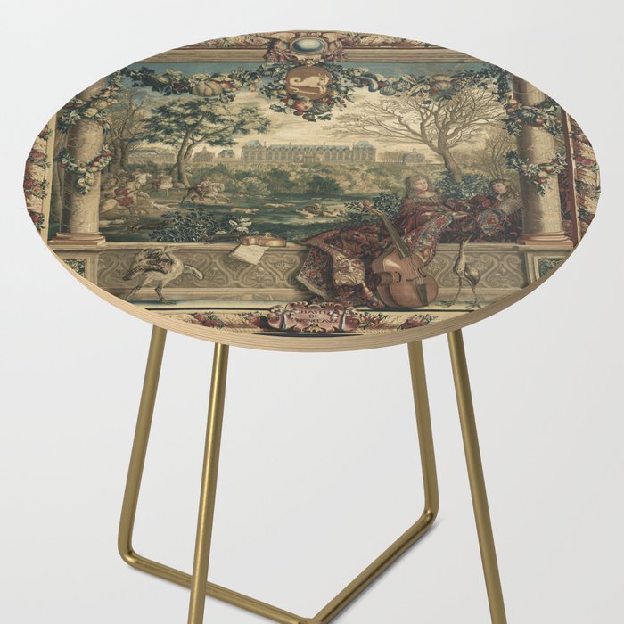 Antique 17th Century Chateau of Monceaux French Tapestry Side Table Gallery Image 2